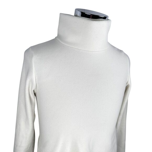 Dudley Stephens Fleece Sweaters Women's Medium White Cobble Hill Turtleneck - Picture 2 of 10